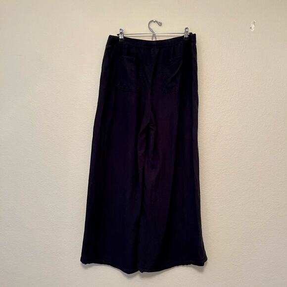 Like new $168 Splendid Angie Wide Leg Palazzo Pant Black Large Linen Blend - Picture 5 of 11
